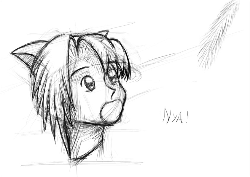 Catgirl
Another catgirl- they're just too cute not to draw =^^=;
