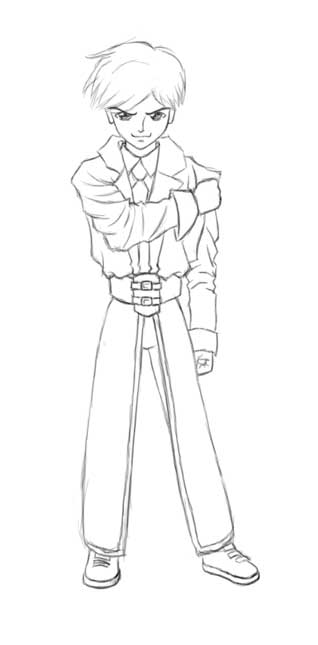 An (unamed) friend
Alas, this picture came out rather badly too - I should have made the clothes flappier.
