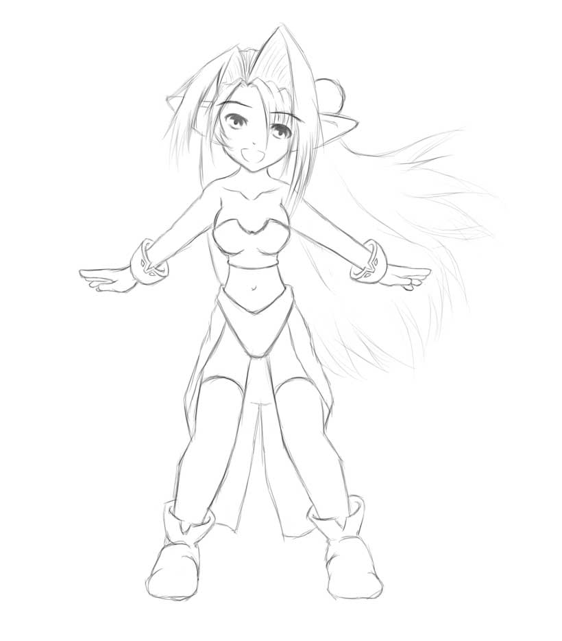 Random sketch
I really liked the colour version of this when I first CGed it.
