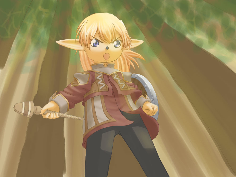 My Taru
This was the first time I bothered with a layer for the light - it's probably not very noticable, but it adds a little atmosphere to the picture.
Keywords: Final Fantasy XI Taru White Mage