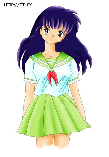 Kagome
I hated the shading of the hair - I just didn't fit in with the rest of the picture.
