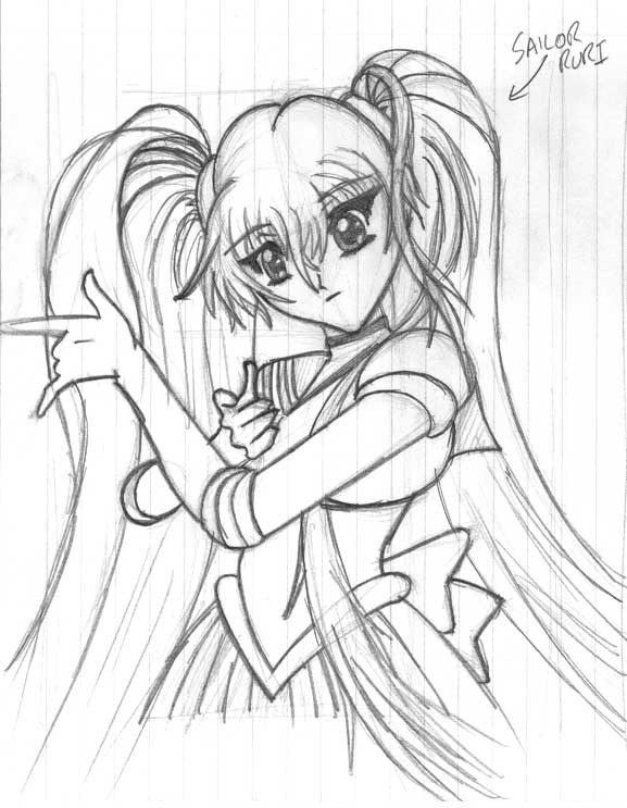 Sailor Ruri
The original version of Sailor Ruri, drawn for Yue - the retouched CG version looks much better.
