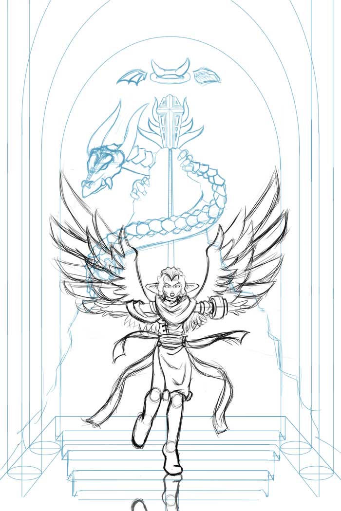 Angel
I thought I'd upload some old, unfinished pictures that have been laying around: This is supposed to be a picture of an angel blocking the path that leads to 'something so dangerous, it has been locked away by the Gods'. A dragon was thrown in as well to protect it.

I started CGing this well before I should have and ended up with crap that isn't even worth uploading.
