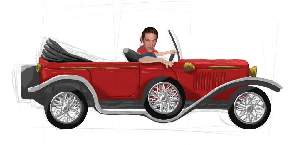 NickMobile
This is the sort of car I imagine my friend Nick driving around in while Queen's 'Old Fashioned Lover Boy' is playing.

As you can probably guess, I didn't draw his head XD
Keywords: Nicholas Maynard NickMobile
