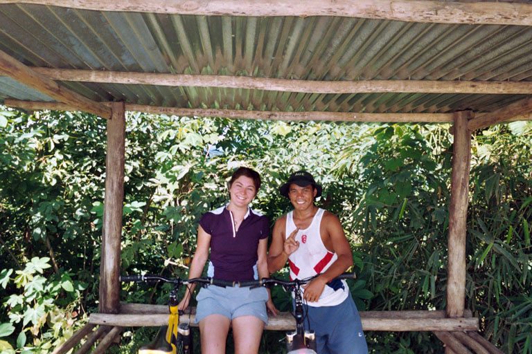 Jo and the Biking Guide
The guy on the right was our Mountain Biking guide - he ended up switching bikes with me after the chain on mine snapped.
