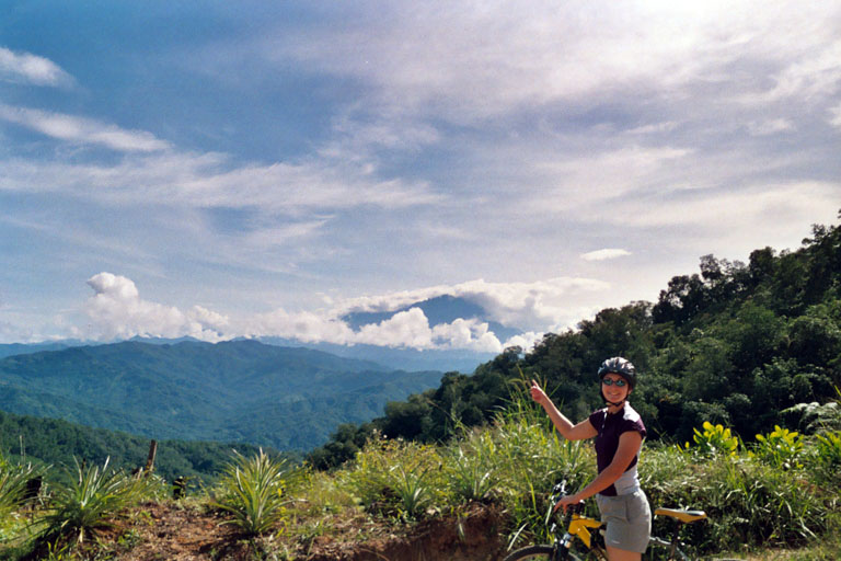 Jo Mountain Biking
Here's my sister mountain biking (note how she looks less exhausted than I do)
